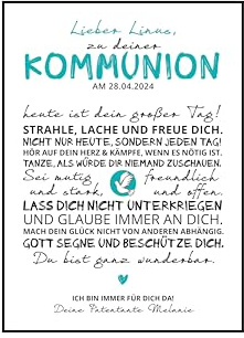 Kommunion 2025 Geschenk, Personalisiertes Poster, heilige Erstkommunion personalisiert, Kommunionkind, Geschenk von Patentante Patenonkel Paten