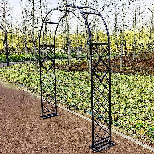 ARtsim Rosenbogen groß Gartenbogen für Kletterpflanzen Metall Torbogen außen Rosenspalier gusseisen Rankhilfe Bogen (Color : Schwarz, Size : 220cm x 230cm)