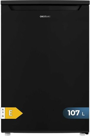 Cecotec mini Nevera 107 L Bolero CoolMarket TT 107 Black. Mini Bar, Clase E, Temperatura Regulable, Crisper Box, Cajón Congelador y Nivel Sonoro Bajo, Negro