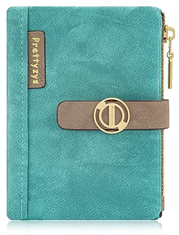 REETEE Portefeuille Femme PU Cuir Porte Monnaie Femme Petit Format Courte Porte Feuilles pour Femmes Porte-chéquiers Porte-Cartes 7 Emplacements pour Cartes et Zippé Pochette à Monnaie (Vert)