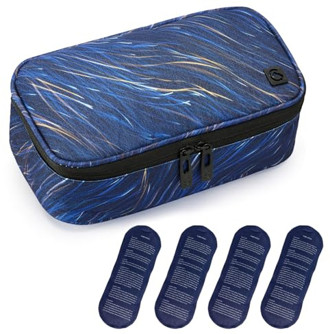 ALLCAMP Borsa termica piccola per insulina da viaggio | Adatta TSA, quattro panetti, freddo sei-otto ore, Oxford 600D, rivestimento in alluminio, viaggio e uso quotidiano