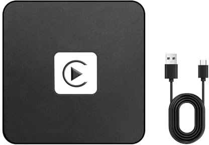 Shkalacar Kabelloser Auto Adapter 5GHz WLAN, Car play Adapter Ersatz für i Phone mit kabellosem In Car Multimedia Schnittstellen Dongle, Plug and Play, Entertainment Adapter für Auto