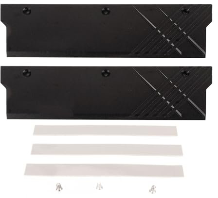 Memory RAM Cooler, PC Memory Cooling Heatsink DDR5, 2 PCs Aluminum Heatsink Cooler, MEO-PMOAB-H Fast Cooling Heat Sink, for DDR5 Memory (Black)