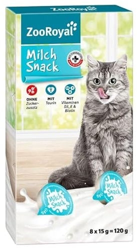 ZooRoyal Katzen Milch Snack 5pcs x 8stuck x15g katzenfutter katzenmilch Katzen entwässertes Futter multipack