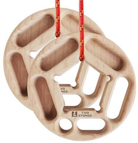 TWO STONES Tragbares Hangboard Klettern Klimmzugringe als tragbares Klettertraining Board mit Taschen und Kanten für Kletterer