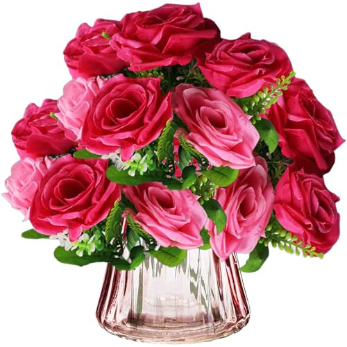 astylishome Artificial Flower Roses Fake Flowers with Real Touch False Rose DIY Floral Arrangements Decor for Wedding Bouquets Home Decoration Craft Accessories 0318