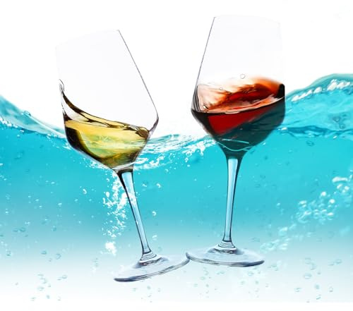 Schwimmende Weingläser für Pool, 2er Set 420ml Tritan Weingläser Plastik | Gläser Schwimmendes Swimming Pool Kunststoff Weinglas Picknick Wine Glass