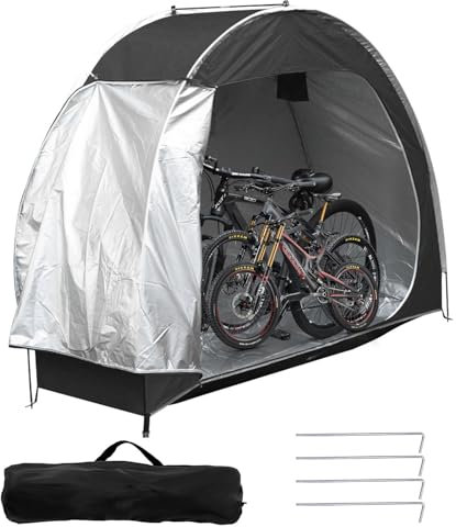 Tenda per Biciclette Attrezzi, Capannone Portatile, Garage Copertura per Biciclette, Tenda da Campeggio a Cupola, Tessuto Oxford 210D, per Biciclette, Moto, Attrezzi da Giardino e Tosaerba