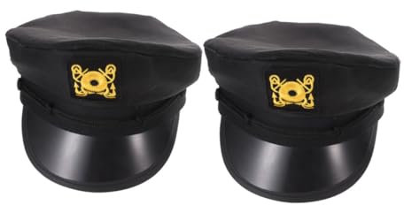 HONMEET 2pcs Nautical Style Captain Hat Men Women Sun Hat for Boat Party Accessory
