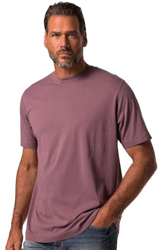 JP 1880 Maglietta da Uomo, Taglie Forti, L-8XL, Basic, Girocollo, Cotone Pettinato, Fino a 8XL 702558, Malva, 7XL