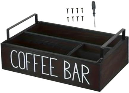 Sharplace Organisateur de Station de café porte-capsules en bois, organisateur de magasin de thé Portable, rangement de dosettes de café, panier pour café, Noir