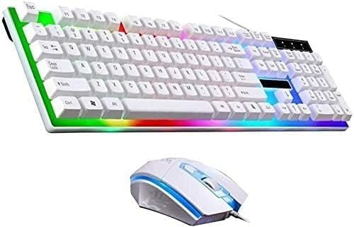 SHRGOMPIT RGB Gaming Keyboard and Backlit Mouse Combo,USB Wired Backlit,LED Gaming Keyboard Mouse Set for Windows PC with USB