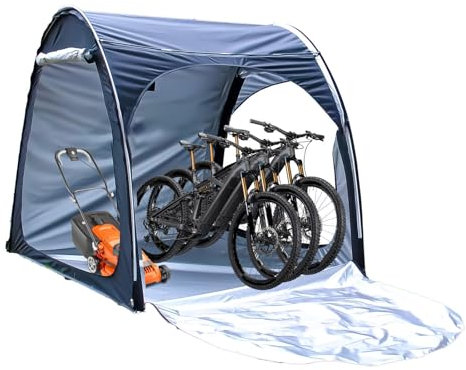 Box Biciclette Può Essere Giuntato Box Biciclette Proteggi Da Vento,Pioggia,Neve,Polvere Tettoie per Esterno Garage Moto,Black