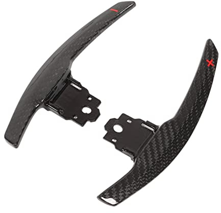 AOWINHIT Carbon Fiber Steering Wheel Shift Paddle Extension Set, Larger Paddles for Quick Gear Shifting Gloss Black Red Trim for F Chassis M Sport