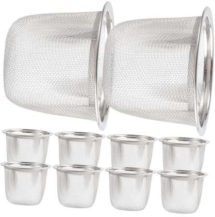 MAGICLULU 10 St Rostfria Tefilter med Finmaskigt Metallnät Praktisk för Hem Kontor Hållbar Rostfri Teinfuser med Jämnt Fördelade Filtreringshål Enkel Använda för Teälskare