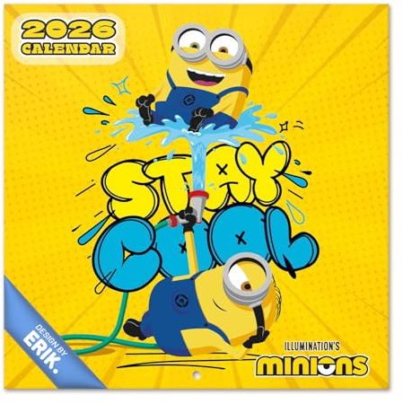 Grupo Erik Calendario 2026 pared Minions - Almanaque pared 2026 : Planificador mensual Con espacio para Anotar, Ilustraciones y Fácil de colgar (30x30cm)