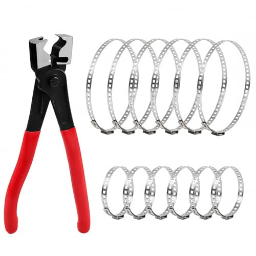 13 Pcs Cv Boot Clips, Heavy Duty Multi-Purpose Hose Clip Pliers | for Keeps Your Vehicle Smooth and Axles Rotating Correctly, Adjustable Cv Boot Clamp Pliers for Most Cars