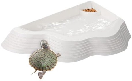 Reptil Matskål,Antislip Sköldpadda Skål Med Ramp | Badkar För Reptiler Till Ödlor Orm Pogona