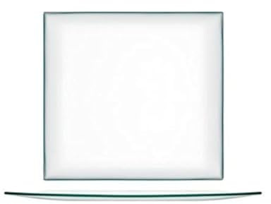 H&H Trasparente, Piatto, Quadro 25 cm, Vetro, 6 Pezzi