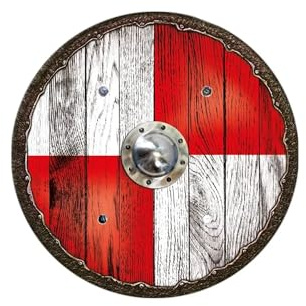 Holzspielerei Wikingerschild Krieger rot