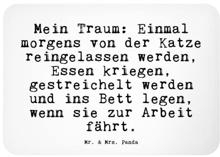 Mr. & Mrs. Panda Magnet Mein Traum: Einmal morgens... - Geschenk, Sprüche, Souvenir Magnet, Katze, Pinnwandmagnet, Weisheiten, Herrchen, Dekomagnet,