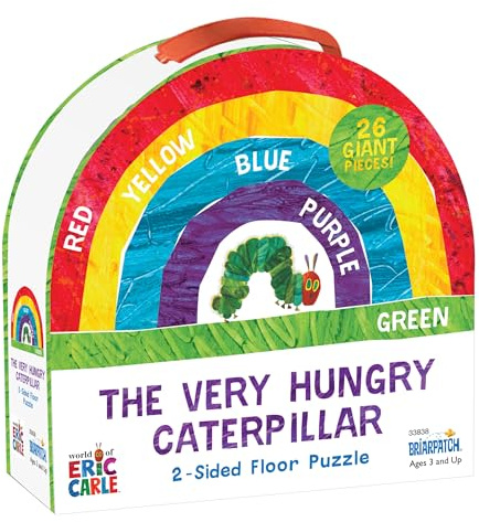 Briarpatch The Very Hungry Caterpillar Rainbow Double-Sided Floor Puzzle, 26 bitar
