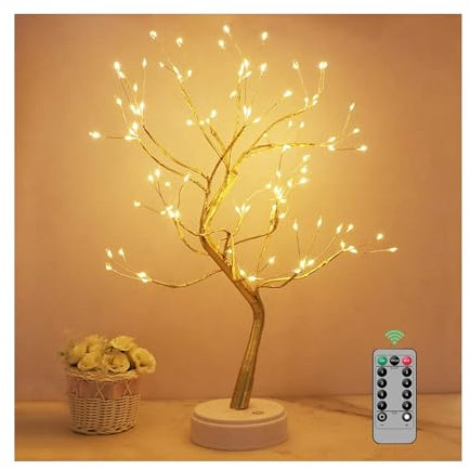 LED Lichterbaum, 108 LED Deko Lampe Leuchtzweige 8 Modi Dimmbar, Led Baum USB/Batteriebetrieben, Lampe Baum Beleuchtete Zweige Deko mit Fernbedienung Timer