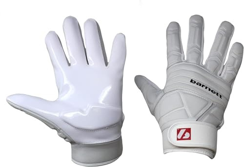 BARNETT FLG-03 Professional Linemen Guanti da calcio, OL, DL (L, Bianco)