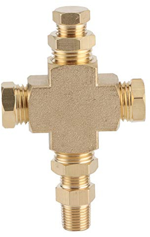 Tomotato Öl Temperatur Manometer Sensoradapter, hochwertiger Messing Sensoradapter für Öldruck und Öltemperatur, 1/8 Zoll-27 NPT und 1/4 Zoll-18 NPT, kompakt