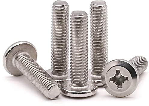 M4-0.7 x 30mm (50 Pack) Phillips Flat Round Head Machine Screws, Stainless Steel 304 (18-8), Fully Threaded, Corrosion Resistant-for Furniture, Cabinet, Appliance, Machinery