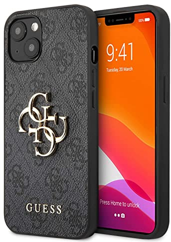 Guess GUHCP13M4GMGGR Hülle für iPhone 13 6,1 grau 4G Big Metal Logo