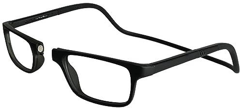 Clic Magnetic Reading Glasses for Men or Women, Soft Foldable Band, Computer Readers, Nashi (S-XL, Black, 2.50 Magnification)