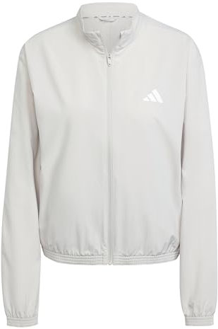 adidas Women's Train Essentials 3-Stripes Woven Warm Up Jacket, Wonder Alumina/White, M