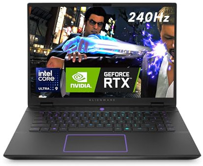 Alienware M16 R2 PC portatile Gaming 16 Display QHD+ 240Hz, Intel Core Ultra 9 Series 1, 32GB RAM, 1TB SSD, NVIDIA GeForce RTX 4070, Windows 11 Home, Tastiera AZERTY AlienFX RGB, Dark Metallic Moon