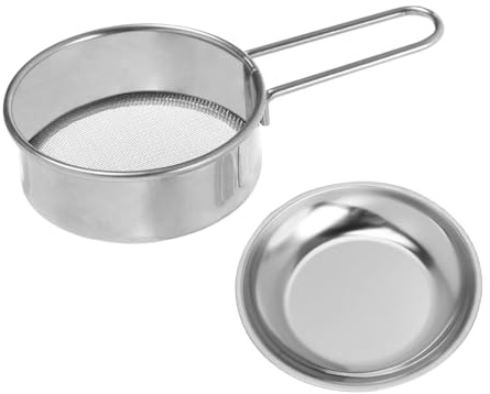 Koonafy Rundes Mini-Mehlsieb, 304 Edelstahl Fein 40 Mesh Kleines Professionelles Mehlsieb für Bäckereien und Konditoreien zu Hause