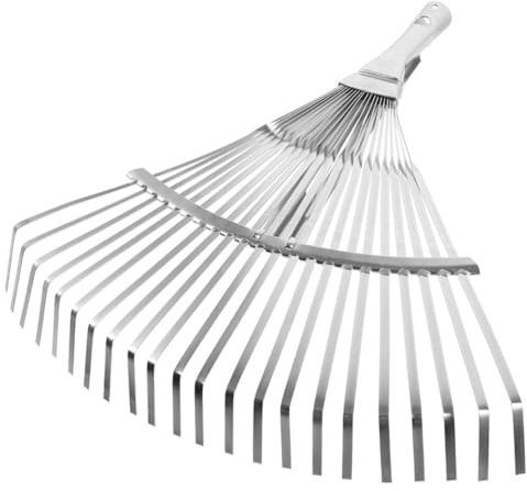 BEBEMOKO 2pezzi Rastrello Giardinaggio Estensibile Inossidabile per Raccolta Foglie e del Giardino Strumento Leggero e Resistente per Giardinieri e Appassionati di Giardinaggio