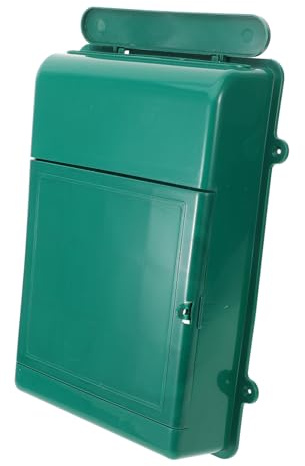 Wandbriefkasten aus Kunststoff Grün Regensicher für Außenwand | Wandmontage, Platzsparend und Leicht, Stilvoll Schlicht, Passend für Hausbriefkasten und Postfach