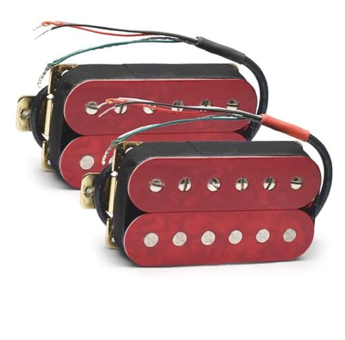 Ersatz- & Kleinteile Für E-Gitarren 1Set N7.5K/B15K E-Gitarren-Humbucker Verstellbare Schraube Doppelspule Für 6-saitige E-Gitarren-Coil-Split-Pickup(Red)