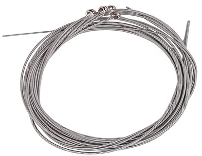Stahl Basssaiten für 4-saitigen Bass, 4 Stück Silber | Gitarrenseitenset Stahlsaiten, Langlebig mit Sustain und Tragendem Klang, für Einsteiger und Performer