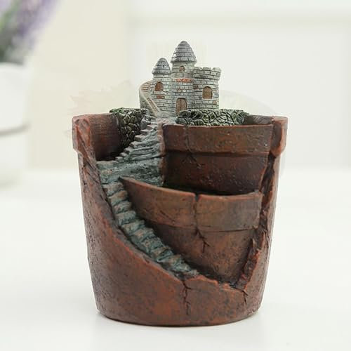 IZXFEKFAZ suckulent blomkruka ornament dekorera trädgård mikrolandskap växt bonsai gör-det-själv harts små ornament blomkrukor
