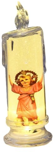 Vela de oración sin llama – Vela religiosa LED con pilas, decoración de iglesia de larga duración | Vela de decoración religiosa de los santos de jesús, luz de oración parpadeante segura, bo