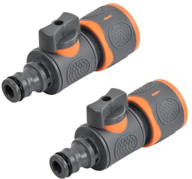 Husalsea 2 PCS Garden Hose Valve, Hose Connector with Shut Off Valve, Quick Water Pipe Connector for Car Wash
