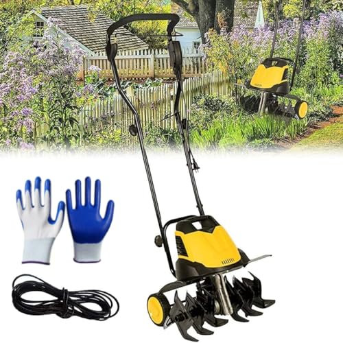 2400W Electric Tiller, 400RPM Garden Soil Cultivator & Rotavator with 6 Steel Blades, 45cm Cutting Width, 22cm Tilling Depth, 2 Foldable Wheels, Collapsible Handle,30m Power Cable