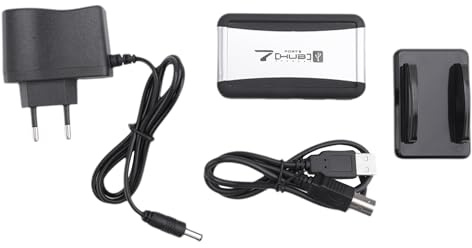 Asyduey Enchufe de La UE Concentrador Externo 7 USB 2.0 Puertos con Enchufes Múltiples Ranura de Fuente de Alimentación para Pc Ordenador Portátil