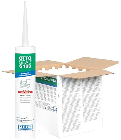 20 x OTTO-SEAL S100 300 ml Titangrau Premium-Sanitär-Silikon Silicon Sanitärsilicon Bausilicon Bad Dusche Balkon Terrasse Wohnung