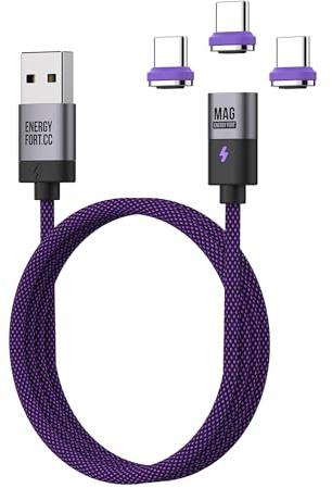Cargador magnético 60W cable USB C carga rápida 3A, cargador móvil carga rápida tipo C, compatible Redmi Note 15 14 Pro Samsung Galaxy S26 S25 Google Pixel 10 9a 8 Pro iPhone 17 16 (1,2M A-C+3*C)