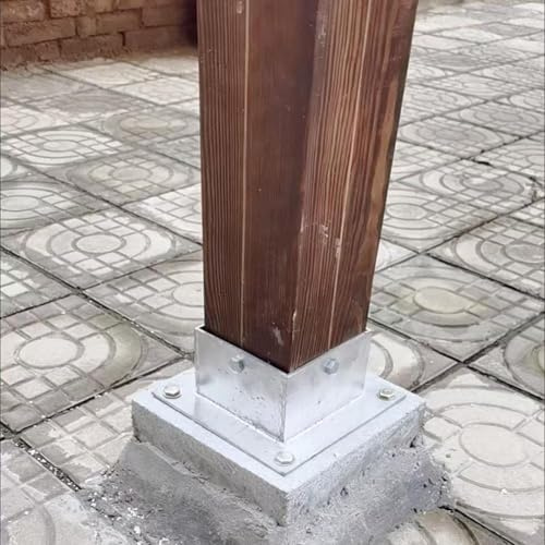 Base de anclaje resistente para postes de valla de madera, soporte de columna de pabellón de pérgola, zapato atornillado para una construcción resistente