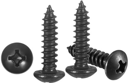 METALLIXITY Phillips Pan Head Self Tapping Screws(M5x20) 50Pcs, 304 Stainless Steel Self Drilling Screw for Metal Wood Plastic, for Cabinet Wall Shutter Plate Rock Furniture, Black | 304 SS Self Drilling Screw for Metal Wood Plastic, for Cabinet Wall Shutter Plate Rock Furniture, Black
