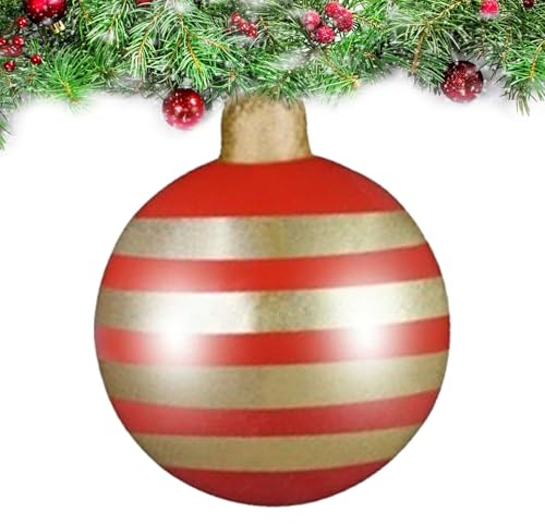 Husoiuy Aufblasbare Weihnachtskugeln Für Draußen | 61 cm Saisonale Festdekoration | Dekorativer Weihnachtsschmuck | Für Rasen Garten Eingang Boden Wohnzimmer Schlafzimmer Arbeitszimmer Vorgarten