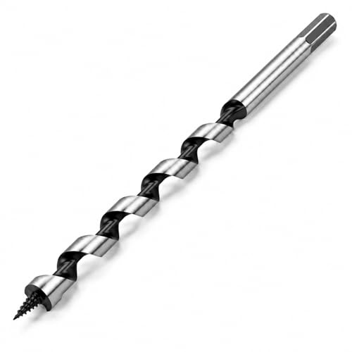 TRACOMPAN 10mm x 235mm Long Wood Drill Bit, Hexagonal Auger Hex Shank High Speed Steel for Deep & Shallow Holes in Wood, Brick, Tile, Plastic